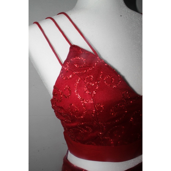 Two Piece Spaghetti Strap Top and Pencil Skirt Set - Picture 1 of 8